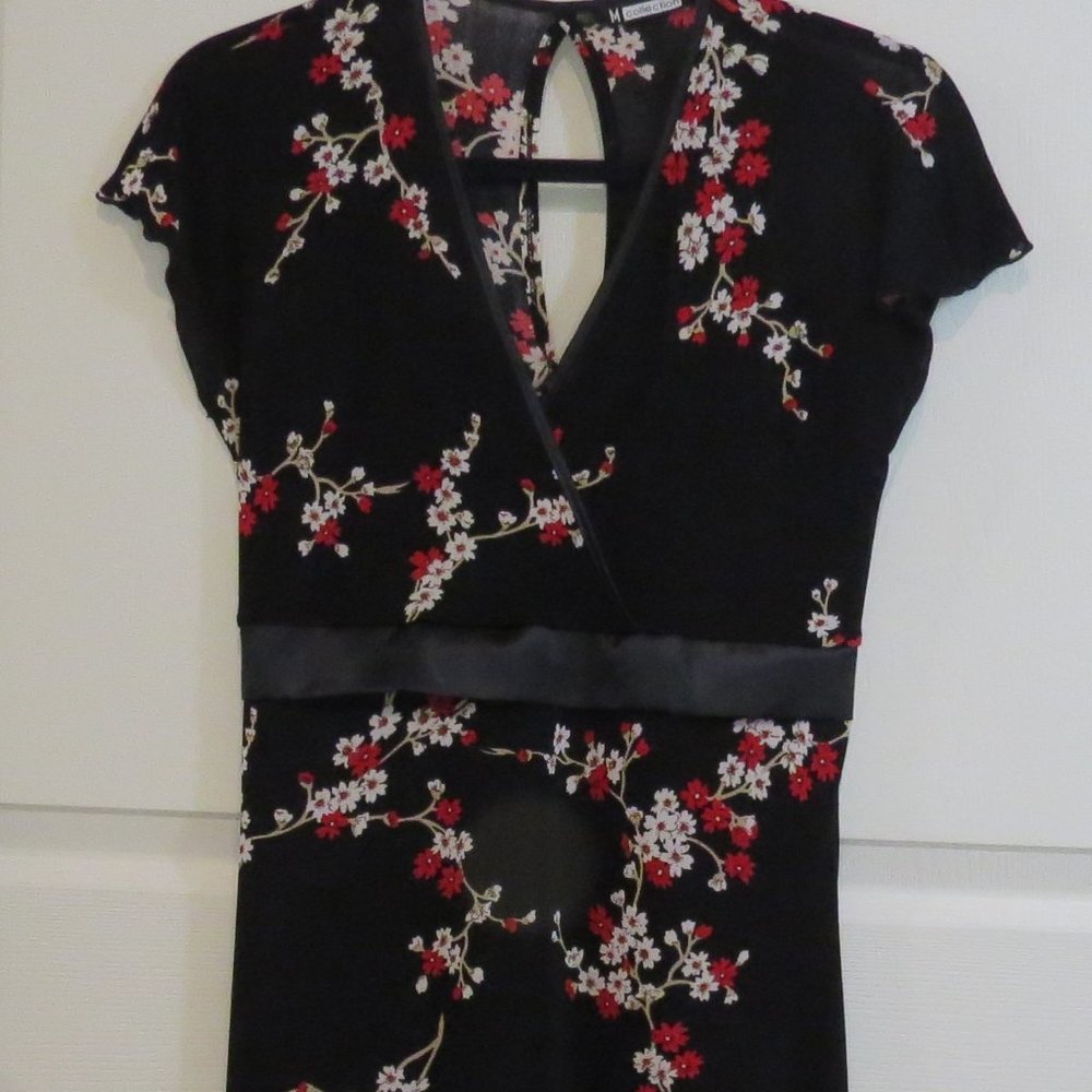 M Collection	Stretchy Dress with Cherry Blossom Print Size L